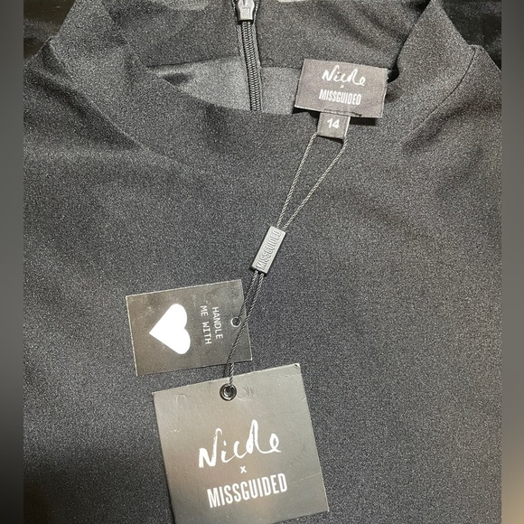 Missguided X Nicole Women's Black Crop Top with Cut Out Sides - Size US 10 - Picture 7 of 11